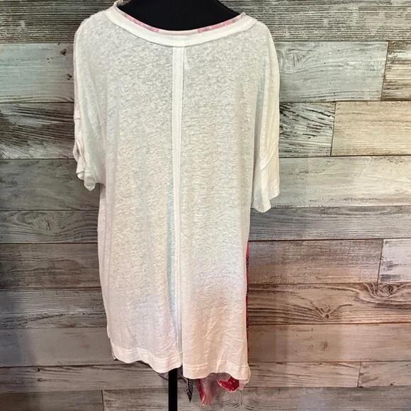 Free People Floral and Geometric Blouse - Pink and Black - Picture 3 of 4